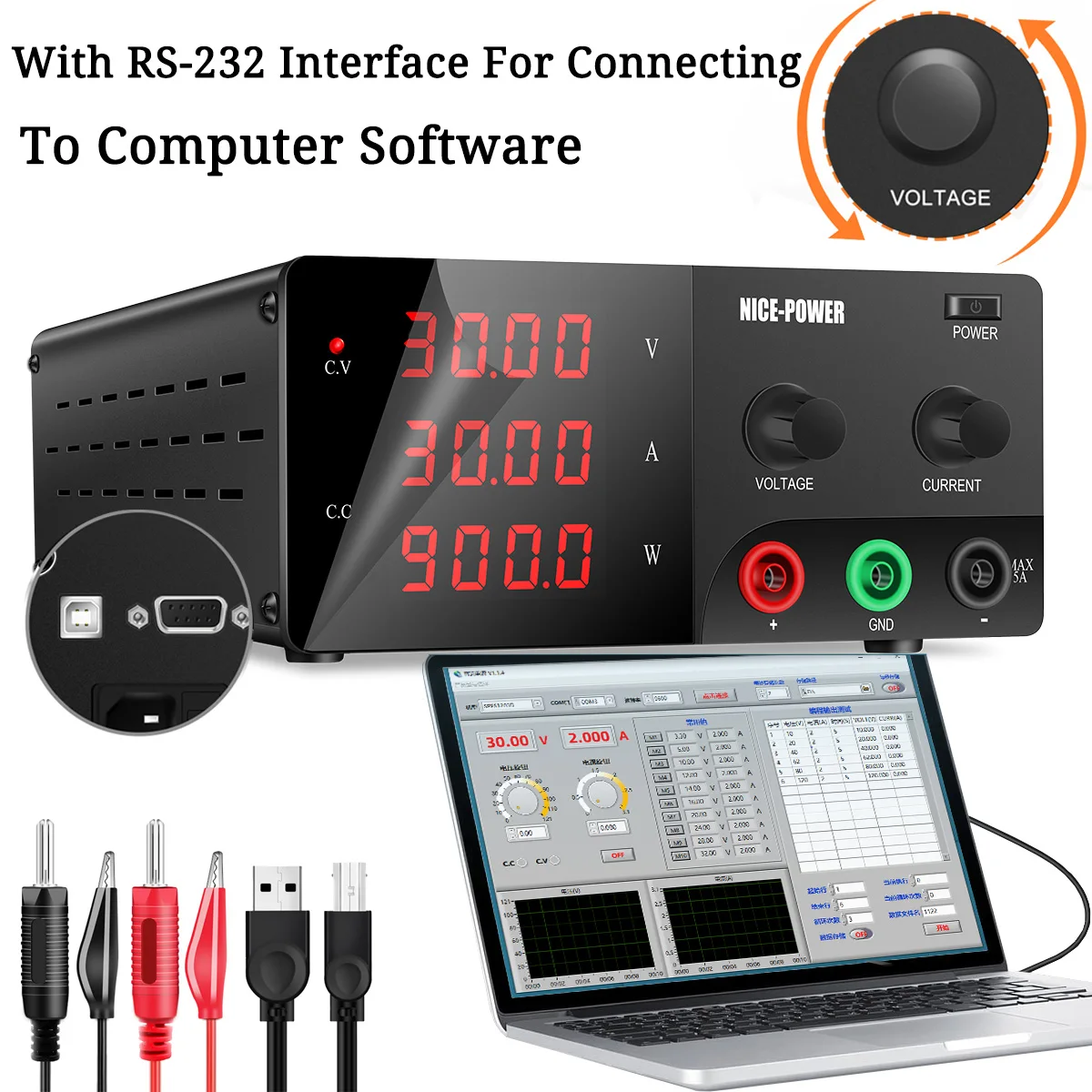 Лабораторный источник питания высокомощный интерфейс RS232 программное переключение источники питания постоянного тока точная регулировка 30V30A/30V20A Лабораторный источник питания высокомощный интерфейс RS232 программное переключение источники питания постоянного тока точная регулировка 30V30A/30V20A