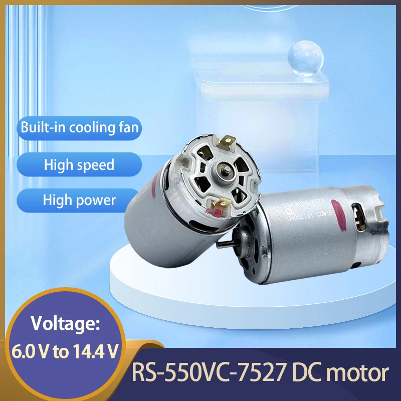 

RS550-7527 DC высокая скорость высокая мощность с охлаждающим вентилятором Электрический инструмент электродрель Газонокосилка аксессуары 6-14,4 В 16500 об/мин