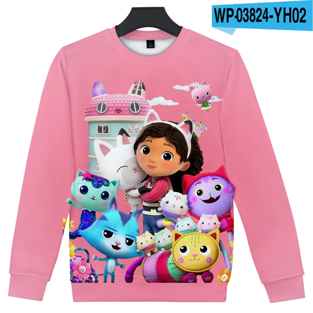 

New Kids Gabby's Dollhouse Hoodies Cats Hoodie Children's Long Sleeve Round Neck Clothes Girls Gabby Sweatshirt Birthday Gifts