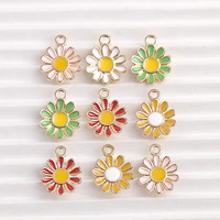 10pcslot colorful alloy enamel flower charms for jewelry making women fashion drop earrings pendants necklaces diy crafts gifts