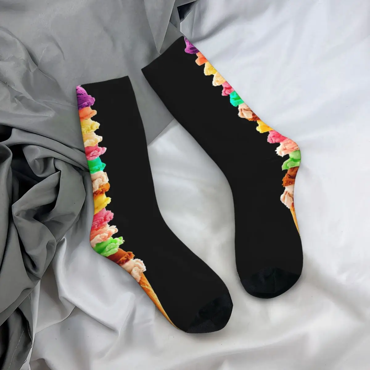 Ice Cream Pile Sock Socks Men Women Polyester Stockings Customizable Sweetshirt images - 6