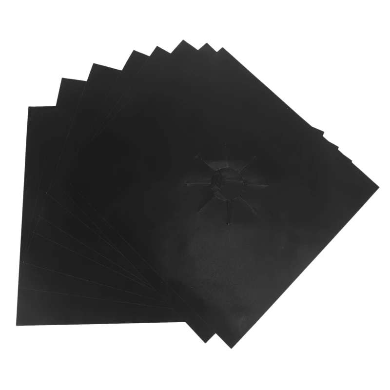 

8Pcs Gas Stove Burner Covers Non-Stick Stove Burner Liners 0.12Mm Gas Range Protectors Stovetop Covers (Black)