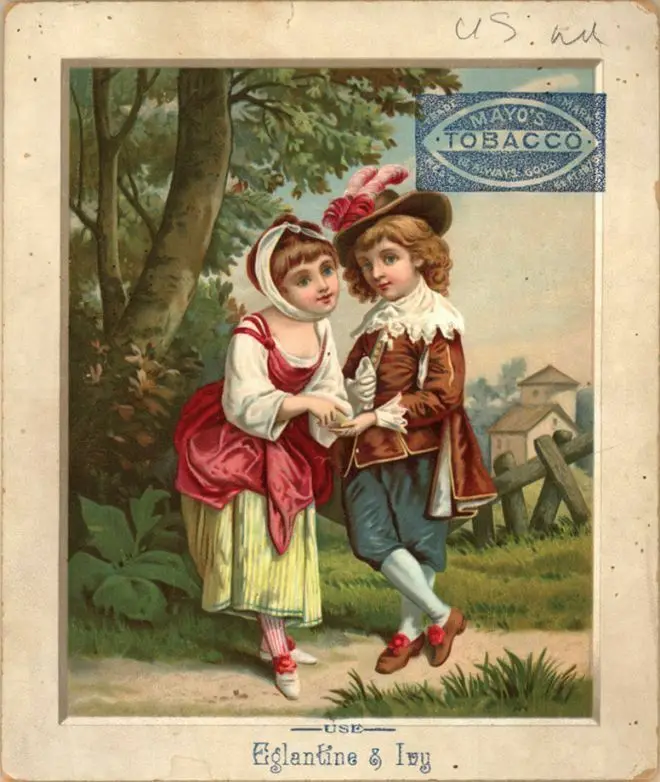 

Старый рекламный металлический оловянный плакат Mayo's табачная табличка