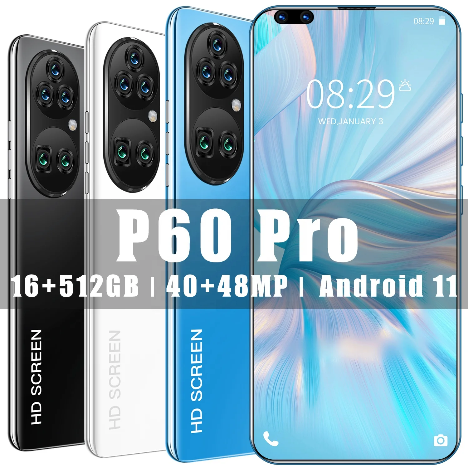

P60 Pro 2021 горячая Распродажа 7,8 дюймов смартфон Android телефон P60 Pro Мобильный телефон Android смартфон черный синий белый телефон
