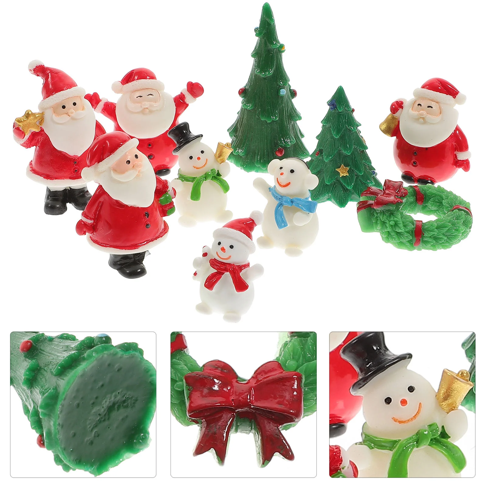 

10pcs Christmas Party Decor Christmas Micro Landscape Decor Tiny Figurines Small Figurines Christmas Miniature Figurines