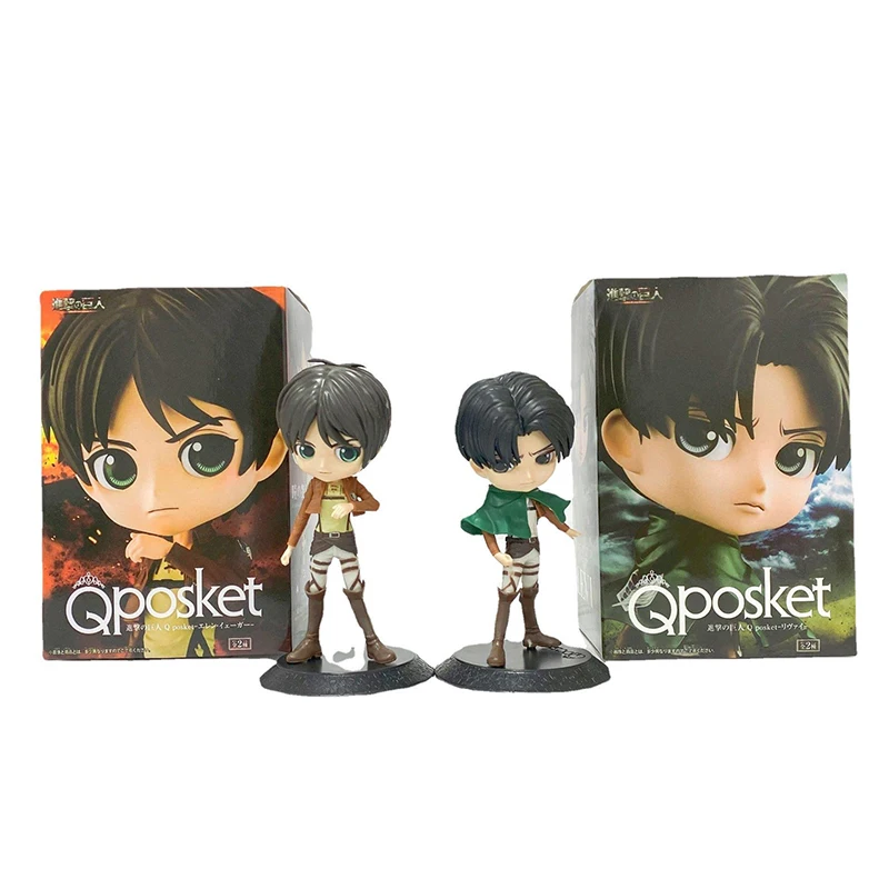 

1pcs Cute Q version Attack On Titan PVC Japan Anime Action Figure Model Toys Animation Home Car Decoration