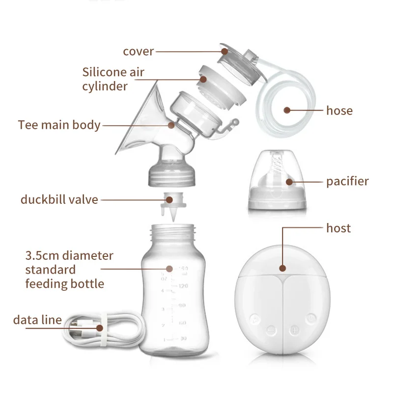 Electric Breast Pump Electric Breast Milk Extractor USB Powered with Baby Milk Bottle Baby Powerful Breast Feeding Accessories