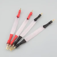 high quality 4pcs silver plated flat jumper cable banana to banana audio speaker bridge cord hifi jumper cable