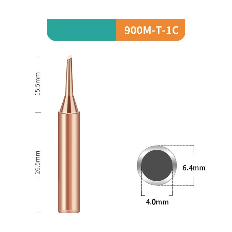 10Pcs/Lot 900M-T-1C Soldering Replacement Temperature Solder Iron Tips Head Tool 936 937 938 969 852D Station Welding