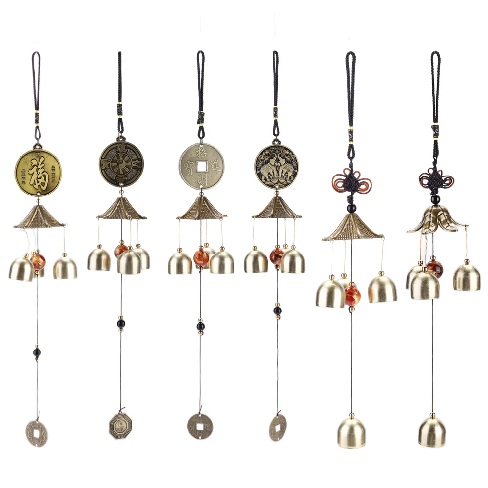 

Antique Wind Chime Copper Yard Garden Chinese Oriental Lucky Metal Wind Chimes Bells Outdoor Hanging Decorations Ornaments