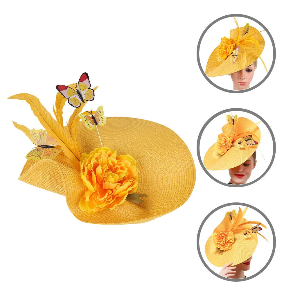 

Tea Party Fascinator Hat Women Banquet Butterfly Headband Personalized Headdress for Birthday Wedding
