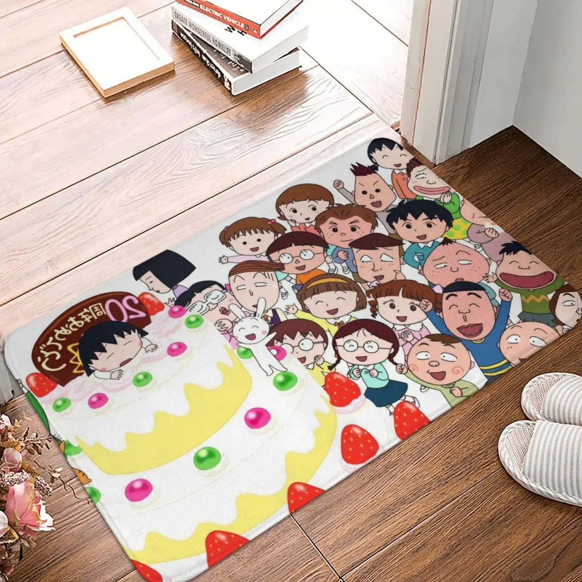 

Chibi Maruko-chan Cute Girl Non-slip Doormat Kitchen Mat Characters Floor Carpet Welcome Rug Bedroom Decor