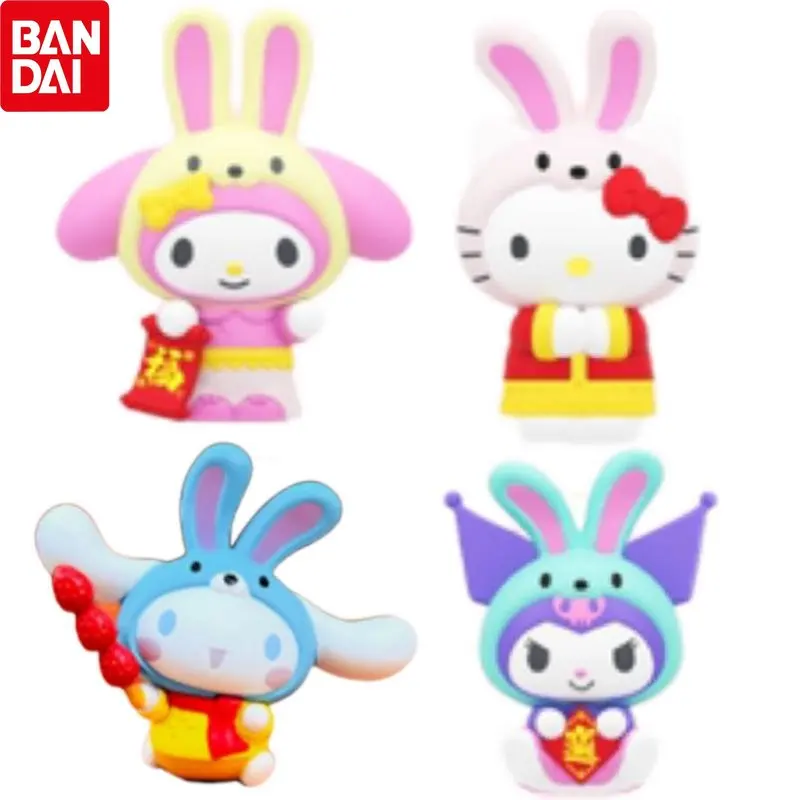 

In Shelf BANDAI Anime Figures My Melody Cinnamoroll BabyCinnamoroll Hello Kitty Kuromi Genuine New Year Gashapon