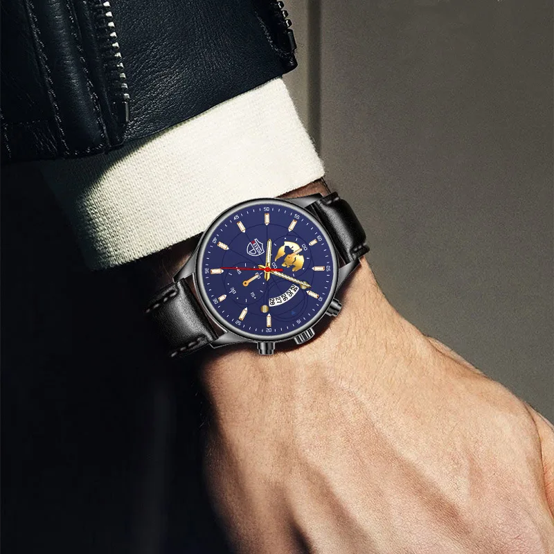 Blue Pointer Men Waterproof Watches Perfect Fashion watch Buckle Luxury Men's Sport Quartz Wristwatches Reloj Hombre Deportivo images - 6
