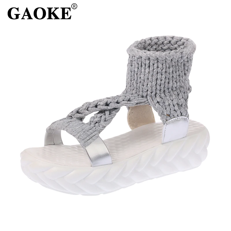 

Женские сандалии на платформе, босоножки на танкетке, пляжные шлепанцы с ремешком на щиколотке, обувь для лета, 2022