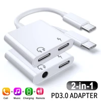 2 in 1 usb type c to 3 5mm jack adapter audio aux cable usb c to 3 5mm headphone adapter for samsung note 10 20 oneplus 8 7 pro