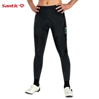 santic cycling pants men summer breathable mtb long pants with 3d padded mountain bike tights black reflective bicycle clothing