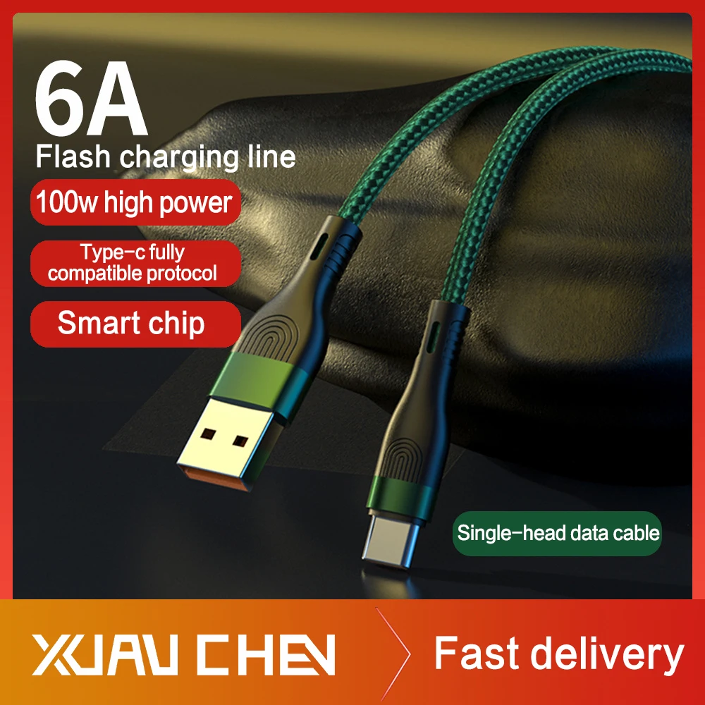 

led usb type c cable 100w pd fast charging charger 66w/6a USB-C type-c data cable cable for huawei p50 xiaomi poco samsung