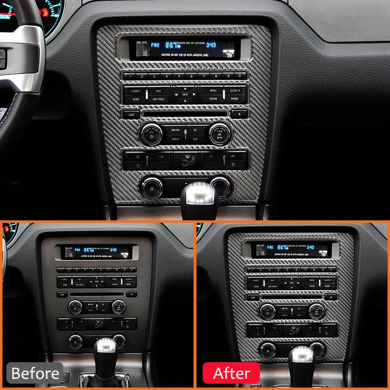 Для Ford Mustang 2009-2013 Автомобильный Центральный интерьер из углеродного волокна GPS