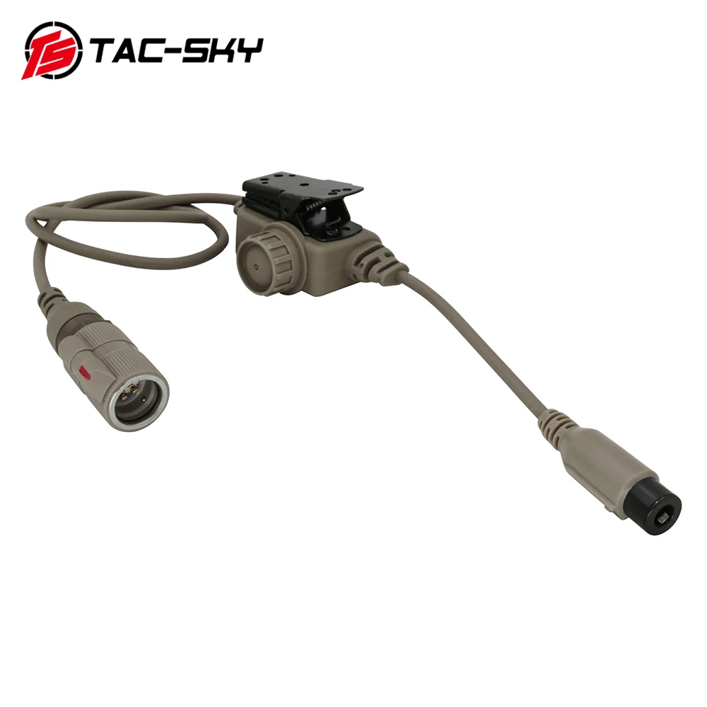 Tactical RAC 6PIN PTT Push to Talk RAC Airsoft Shooting Headphone Adapter 6 Pin Plug for Tactical Hunting Headphones