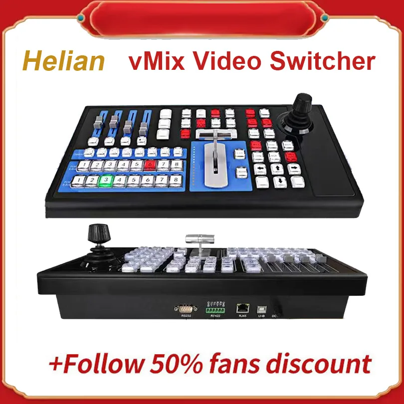 

Helian Excellent vMix Video Switchboard Controller RS232 RS485 Control PTZ camera live broadcast video switcher mixer