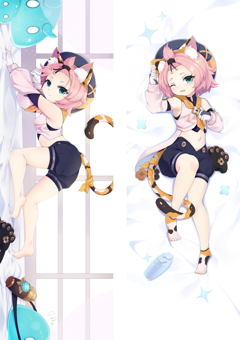 

Аниме Dakimakura Genshin Impact Paimon Qiqi Barbatos Diona, наволочка Venti Galgame, обнимающая подушка для тела, Наволочка на заказ