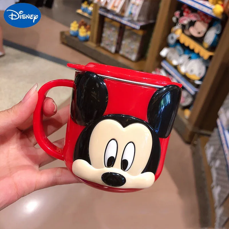 

Disney Mickey Minnie Cartoon Cute Mug 316 Stainless Steel Anti Hot Hand Home Boy Girl Milk Cup with Scale Christmas Holiday Gift