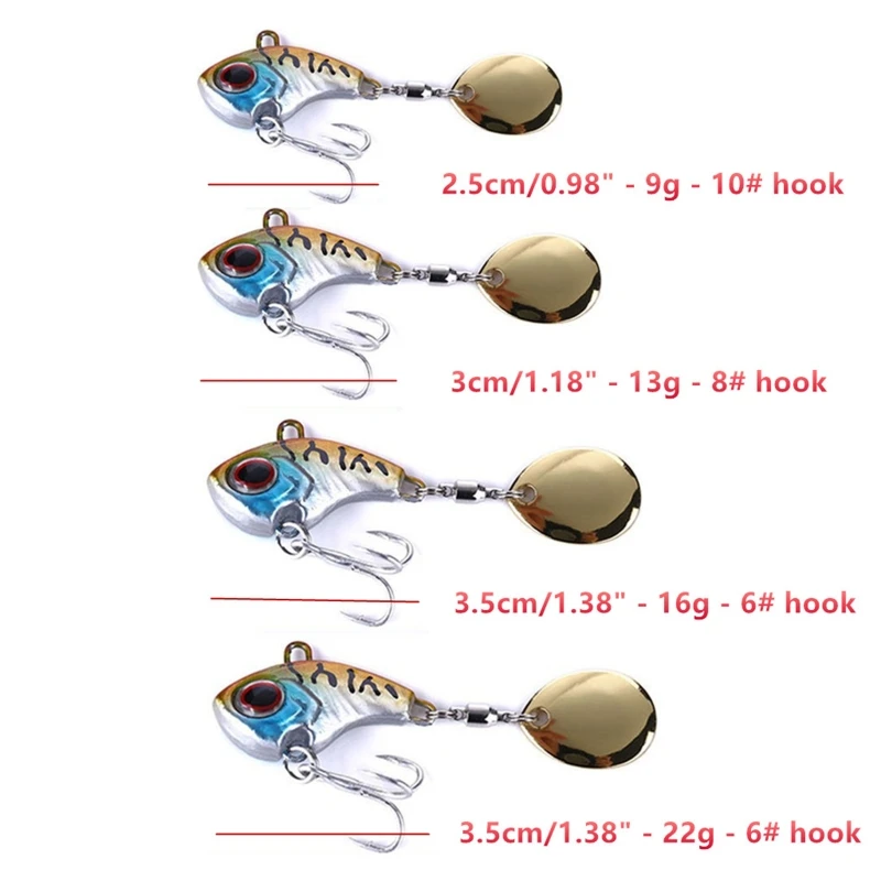 

5Pcs Fishing Rotating Spoons Lures Sequin Baits Casting Fishing Lures Blade Lure Spinner Bait Metal VIB Crankbait Lures
