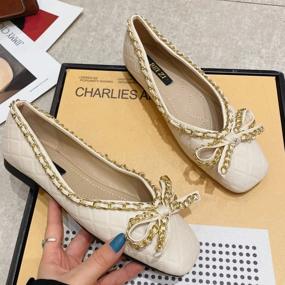 2022 NEWEST Women's Flat Shoes Spring Autumn Bowtie Shallow Casual Loafers Office Ladies Work Driving Party Ballet Flats Shoes
