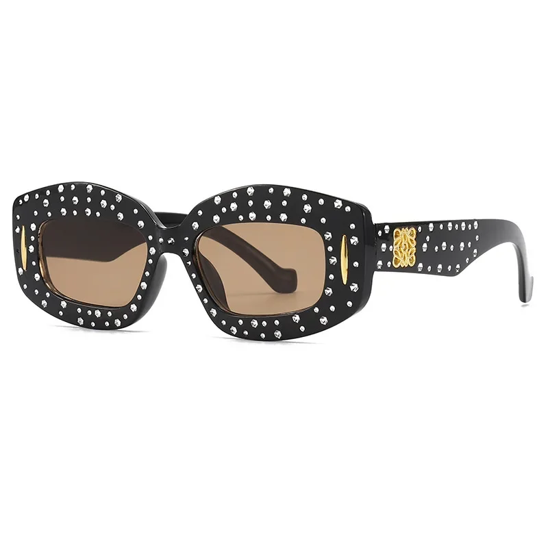 Солнцезащитные очки кошачий глаз для женщин модные блестящие ретро-очки