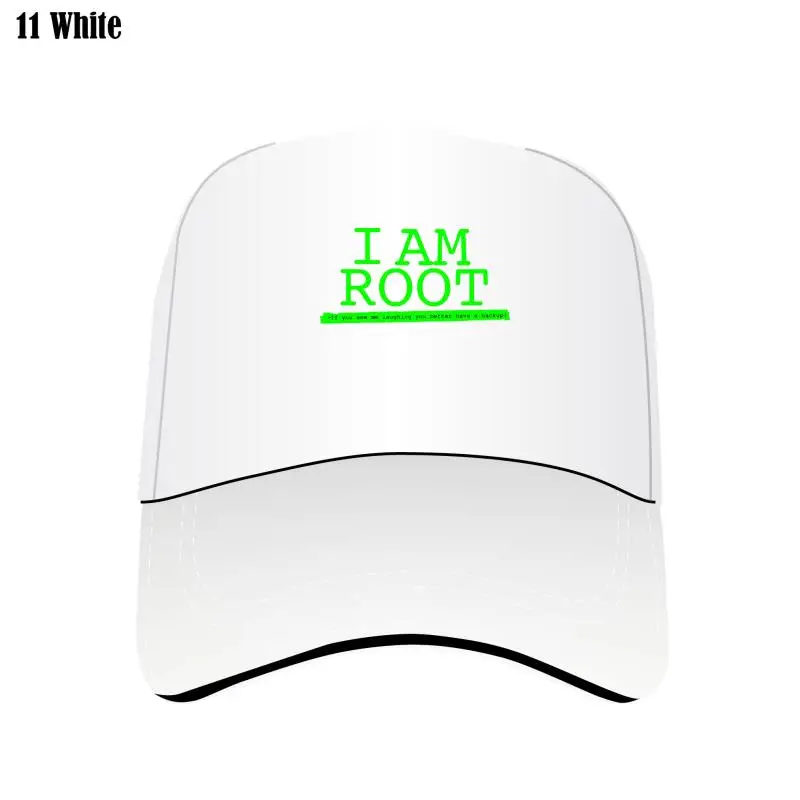 

Linux I Am Root Bill Hats Men Bill Hat Outdoor 100% Cotton Linux Computer Operating System Flat Brim Humor Custom Hat