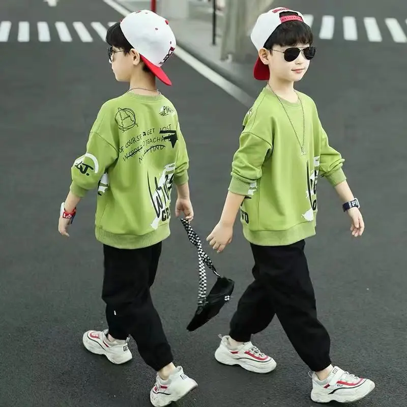 

2 4 6 8 10 12 Years Fashion Kids Clothes Set Baby Boy Casual Tops + Pants 2pcs Baby Boy Designer Clothing Pullover Outfit