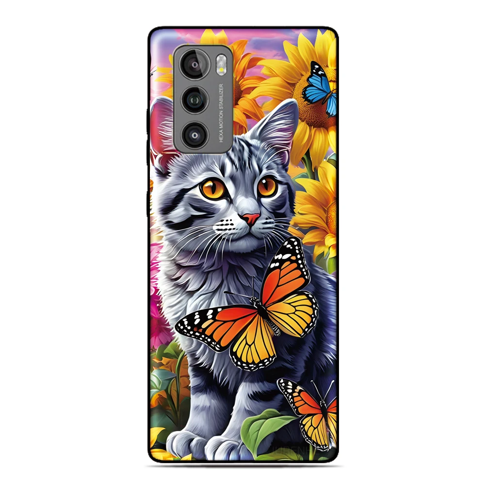 Фото Цветной кот, милая задняя крышка для DOOGEE Note 59 58 N55 Plus N50s N50 X98 Pro Nothing Phone 3a 2a CMF 1 2 3 One Two Soft Case Shell №2