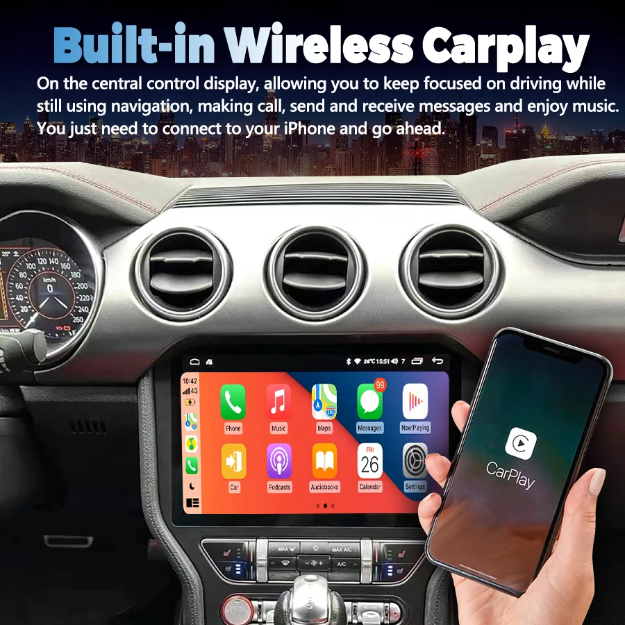 Автомобильный мультимедийный видеоплеер экран 11 5 дюйма Android 13 2K для Ford Mustang VI S550