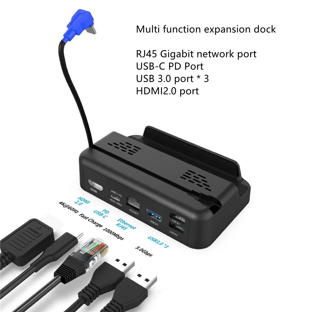 

Compatible For Steam Deck Console Multi-functional Docking Station Video Conversion Base 5gbps Transmission Rate