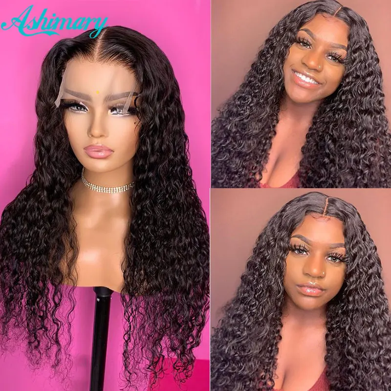 

HD Transparent Lace Front Human Hair Wigs Deep Wave 13x4 Lace Frontal Wig Pre Plucked Human Hair Curly Wig 5x5 Lace Closure Wig