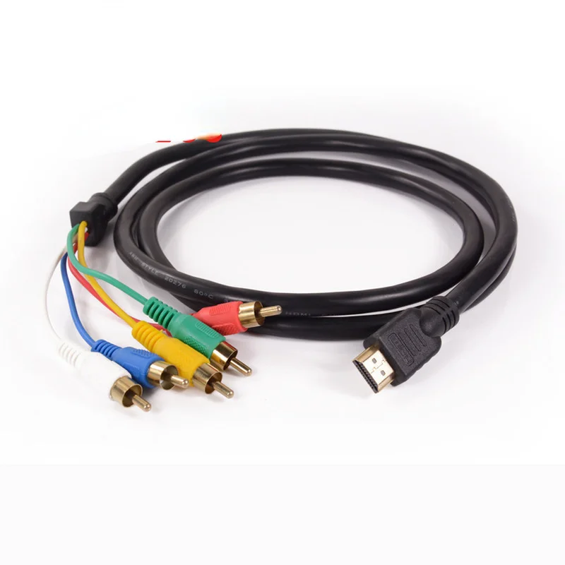 1.5M AUX Audio Cable 5ft HDMI-Compatible To 5RCA Male Audio Video Component Convert Cable for HDTV 1080P