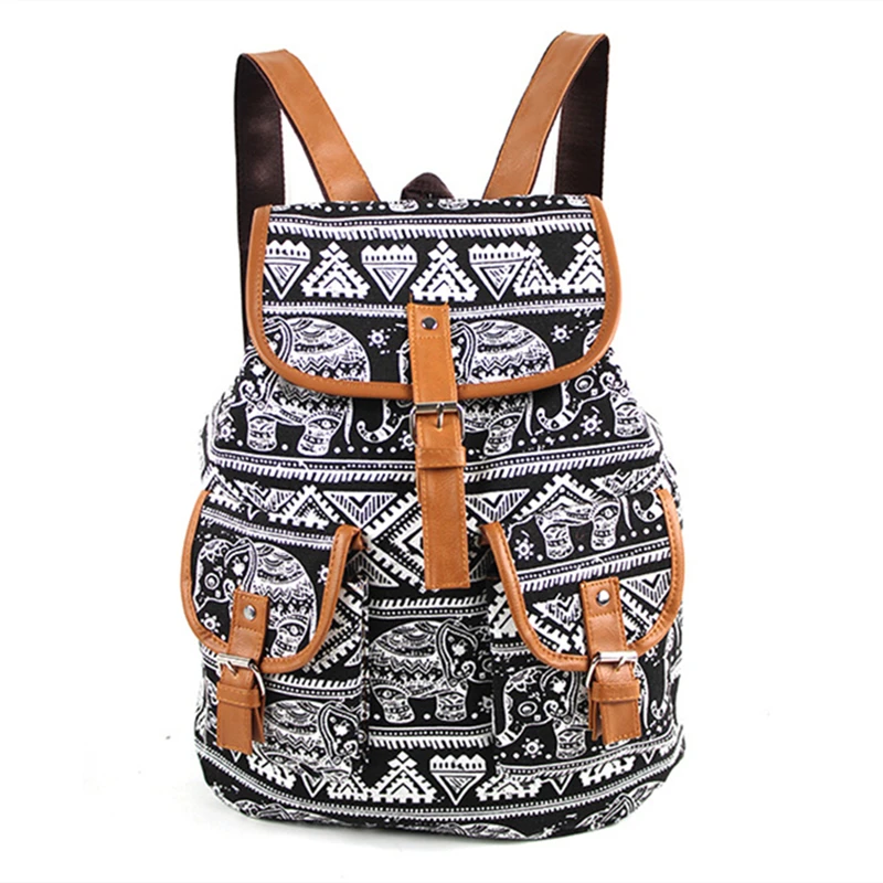 

Women Printing Backpack Canvas School Bags For Teenagers Large Shoulder Bag Weekend Travel Rucksack Bolsas Mochilas Femininas