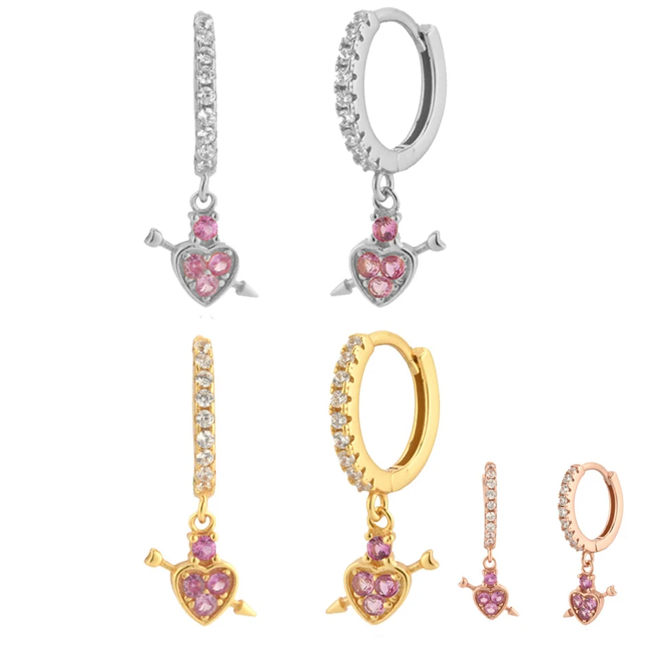 

S925 Silver Romantic Love Peach Heart Boho Fashion Queen Exquisite Earrings Ladies Fashion Jewelry Trend Ins Same Earring Gift