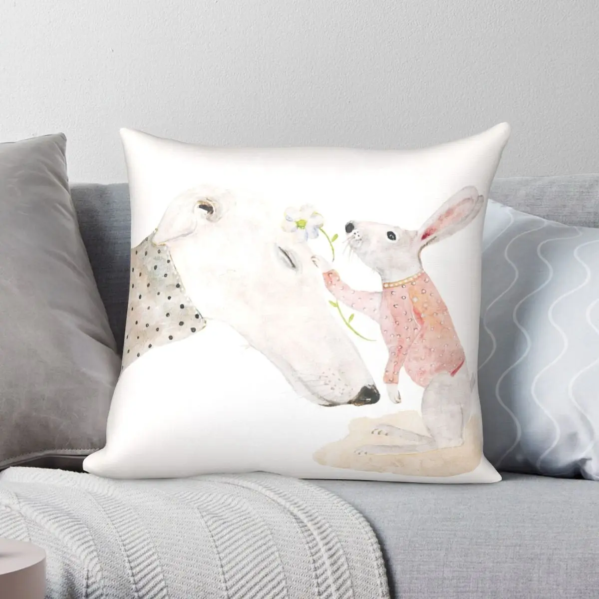 

Greyhound наволочка с изображением кроликов чехол для автомобильной подушки из полиэстера и льна