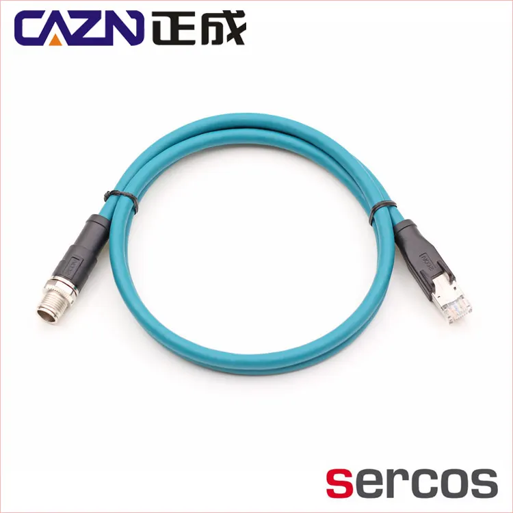 Соединитель Ethernet M12 8 pin X code Male к RJ45 Водонепроницаемый Кабельный соединитель Sercos