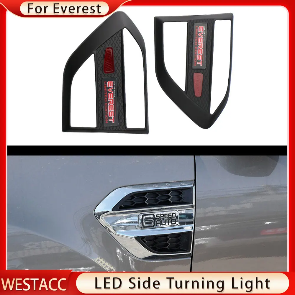 

2Pcs/set LED Car Side Wing Turning Light Lamp for Ford Everest Ranger 2015 2016 2017 2018 2019 2020 Decoration Accessories