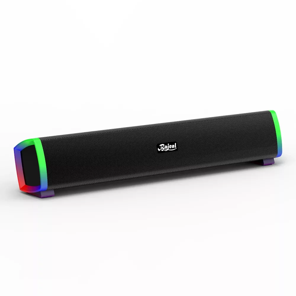 

BT Speaker Desktop Multimedia Speaker with RGB Light Effect Independent Volume Adjust knob Large Capacity Battery