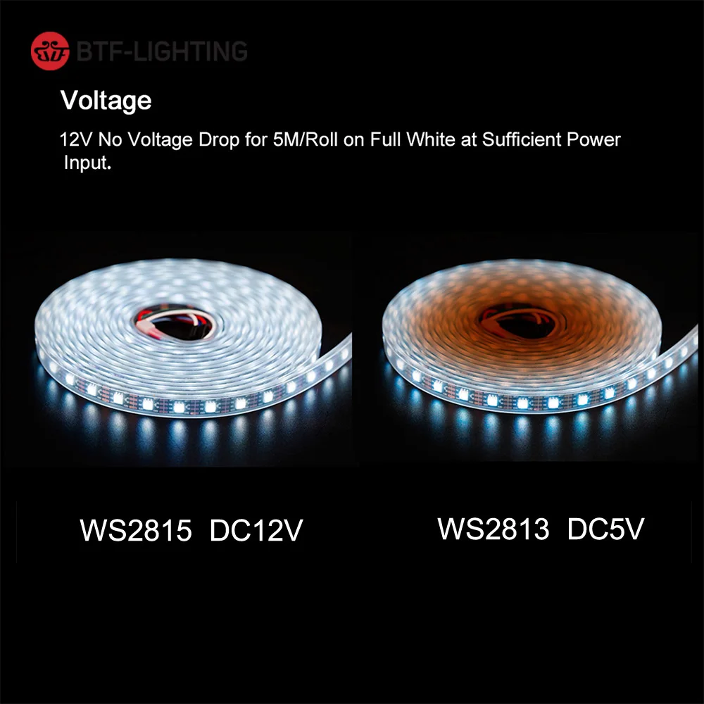 WS2815 DC12V WS2812B WS2813 светодиодная ленсветильник RGB индивидуально Адресуемая