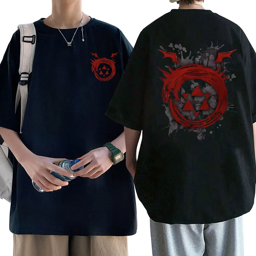 

Japanese Anime Fullmetal Alchemist Homunculus Graphics T-shirt Men's Manga Vintage Oversized T Shirts Men's Casual Loose Tshirt