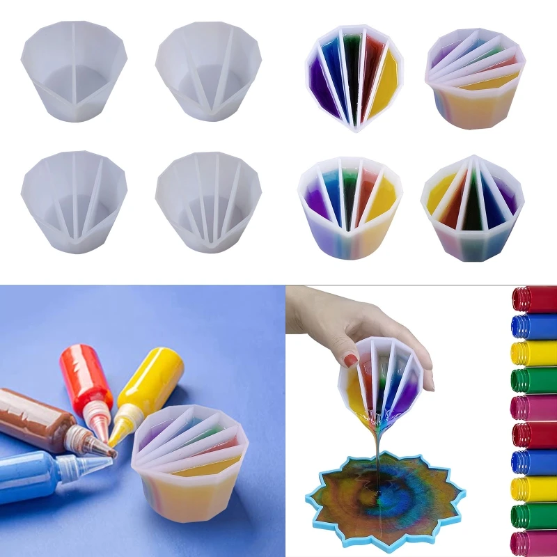

Silicone Mixing Color Cup Distribution Cup DIY Epoxy Resin Measuring Tools Toning Cup Crystal Jewelry for Jewelry Making