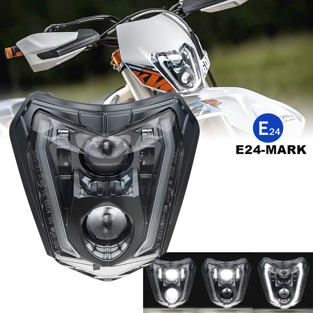 

Motocross Dual Sport Head Light LED Headlight For KTM 125 150 250 300 350 450 EXC SX SXF XC XCF XCW Six Days Dirt Bike Handlamp