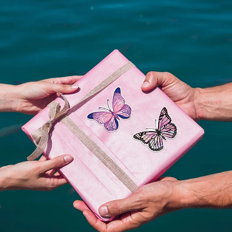 500 шт./1 рулон 2 5 см наклейка в форме бабочки цветка 8 узоров красочные наклейки