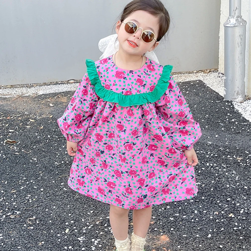 

Детское платье с цветочным принтом, на возраст 1-6 лет