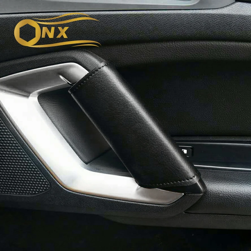 

Car Leather Armrest Protector Door Handle Decorative Cover For Peugeot 308 408 Car interior Accessories